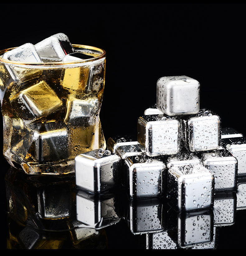 304Stainless Steel Ice Cubes Home Bar Quick-Freezing Ice Wine Stone Set Whiskey Beer Chilled Metal Ice Cubes