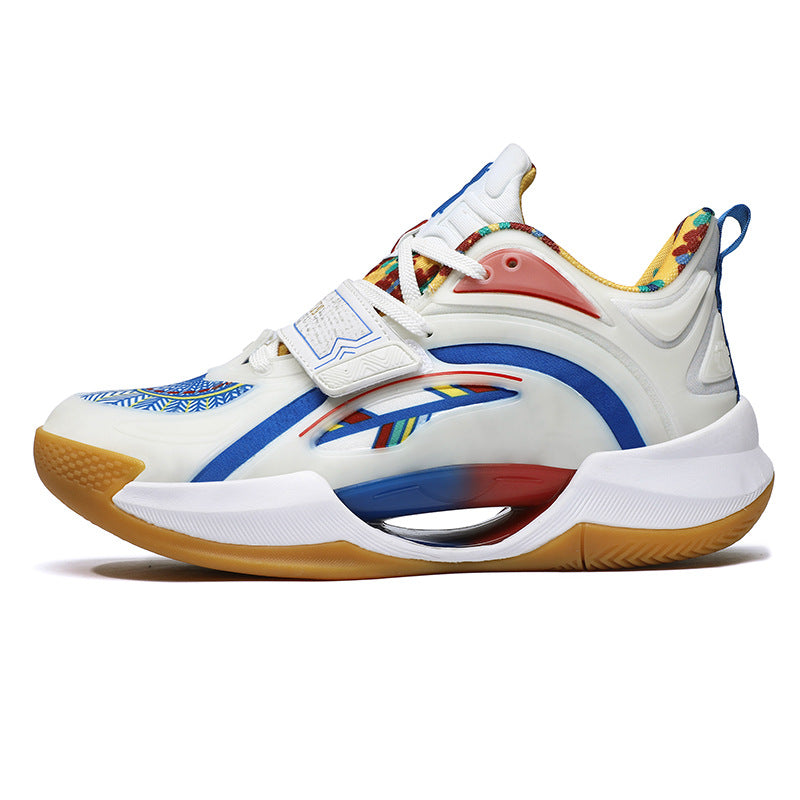 Plus Size Trendy Fashion Mesh Breathable Sports Shoes Youth Training Combat High Elastic Wear-Resistant Basketball Shoes