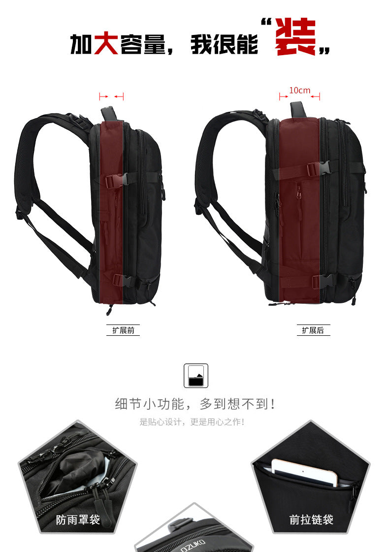 ozuko Men's Backpack Business Travel Computer Bag Outdoor Multifunctional Commuting Backpack Waterproof