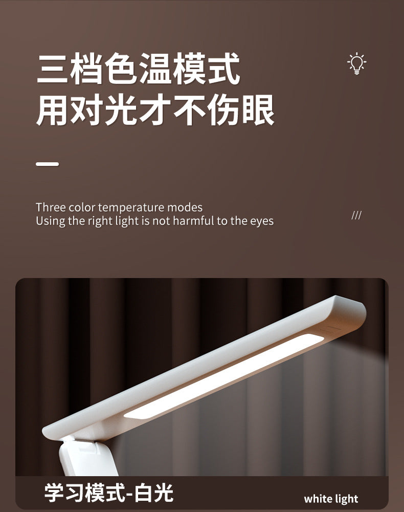 Desk Lamp for Students with Clock Alarm Creative Desktop Reading Lamp Dimmable Color Adjustable Student Dormitory Lamp