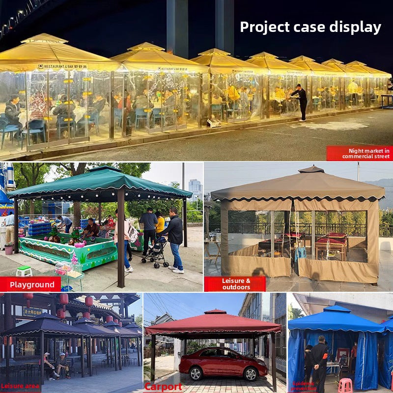 Outdoor Sunshade Canopy Rain Shelter Courtyard Garden Villa Four-legged Pavilion Advertising Event Large Roman Tent Umbrella Wholesale