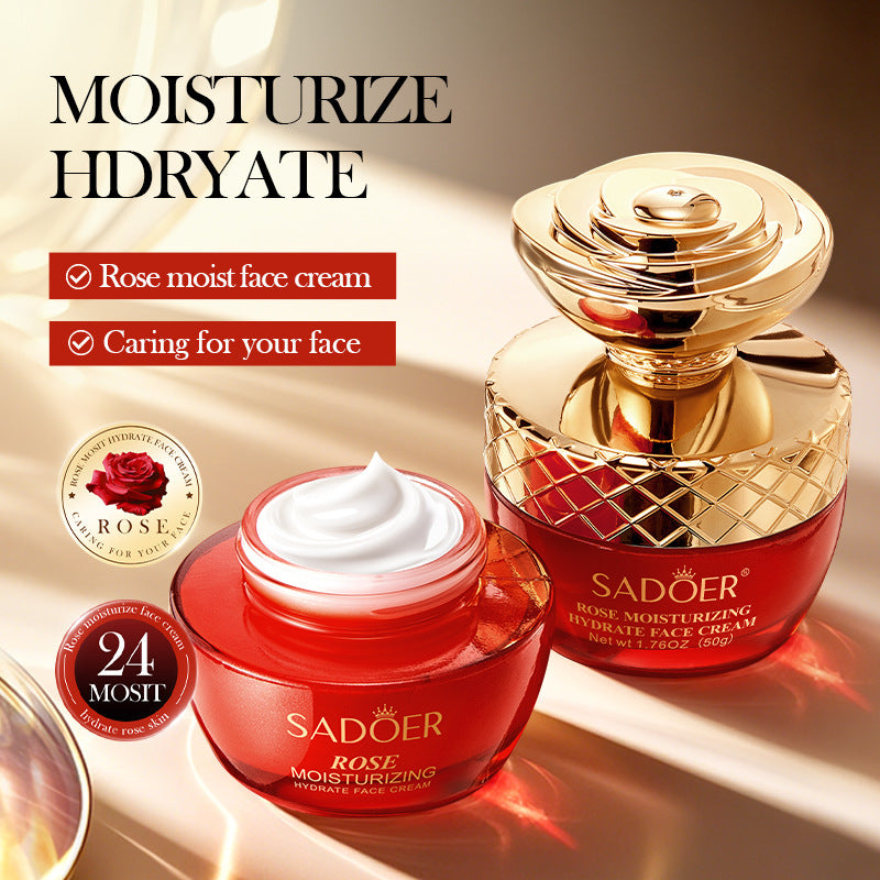 Rose Moisturizing and Skin Rejuvenating Cream SADOER Plant Moisturizing and Hydrating Face Cream Cross-Border Wholesale