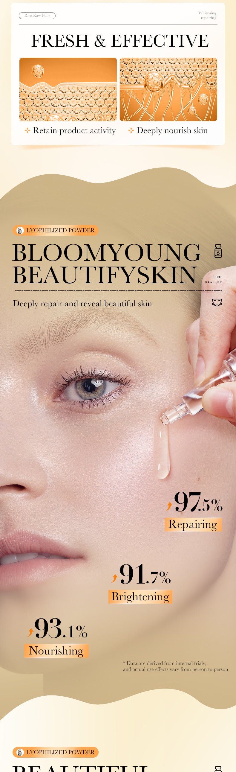 Rice Freeze-Dried Powder Set BIOAOUA Whitening and Repairing Original Powder Freeze-Dried Powder Cross-Border Wholesale