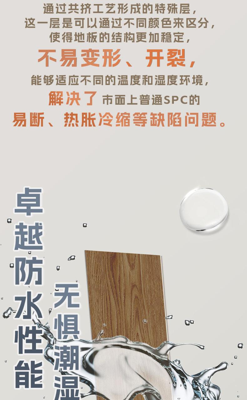 Anti-Slip Waterproof Fireproof Locking Eco-Friendly Flooring Commercial Project spc Stone Plastic Locking Type PVC Stone Crystal Flooring