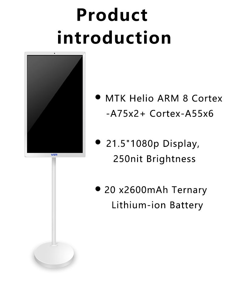 VSTI Brand22Inch Touch TV Movable Rechargeable Built-in Battery Smart Interactive Portable TV