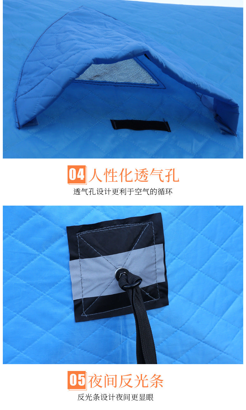 Cold-Proof Multi-Person Snow Fishing House Easy-to-Carry Sauna Winter Fishing Tent Outdoor Winter Fishing Cotton Fabric Warm Ice Fishing Tent