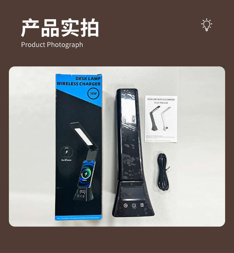 Desk Lamp for Students with Clock Alarm Creative Desktop Reading Lamp Dimmable Color Adjustable Student Dormitory Lamp