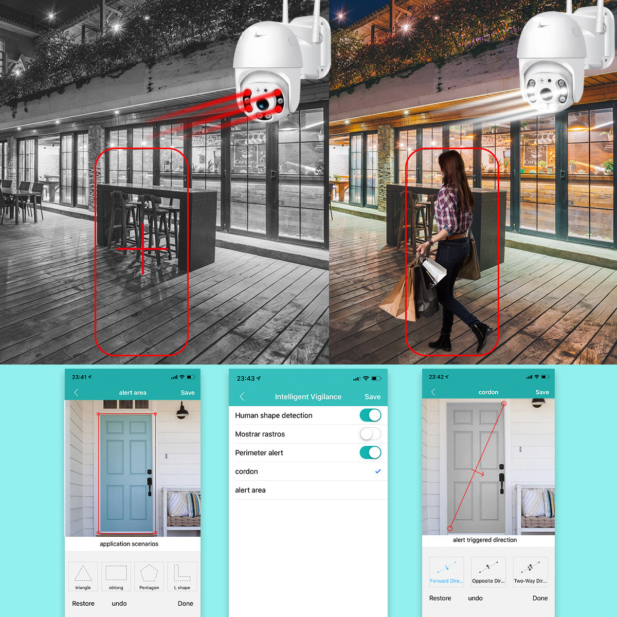 V380Outdoor Wireless Surveillance Camera A6Outdoor Waterproof Surveillance Dome Camera HD Full Color Night Vision Camera