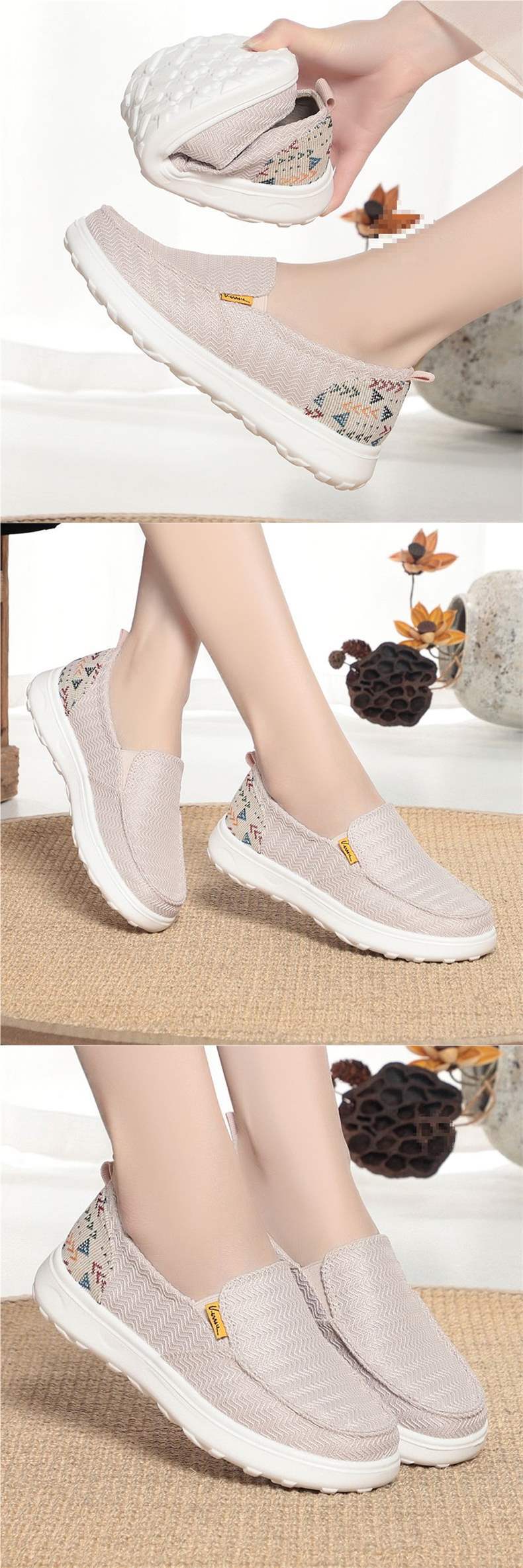 Versatile Low-Top Canvas Shoes Breathable Thin Korean Style Summer Fashion Casual Shoes Thick Sole Round Toe Spring Summer
