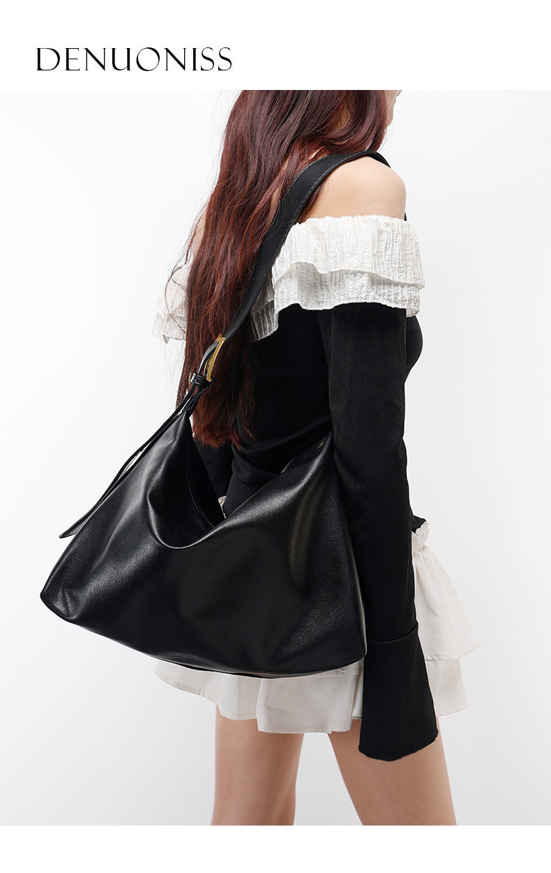 2024New Crossbody Bag Versatile Casual Women's Shoulder Bag Commuting Large Capacity Soft Leather Tote Bag