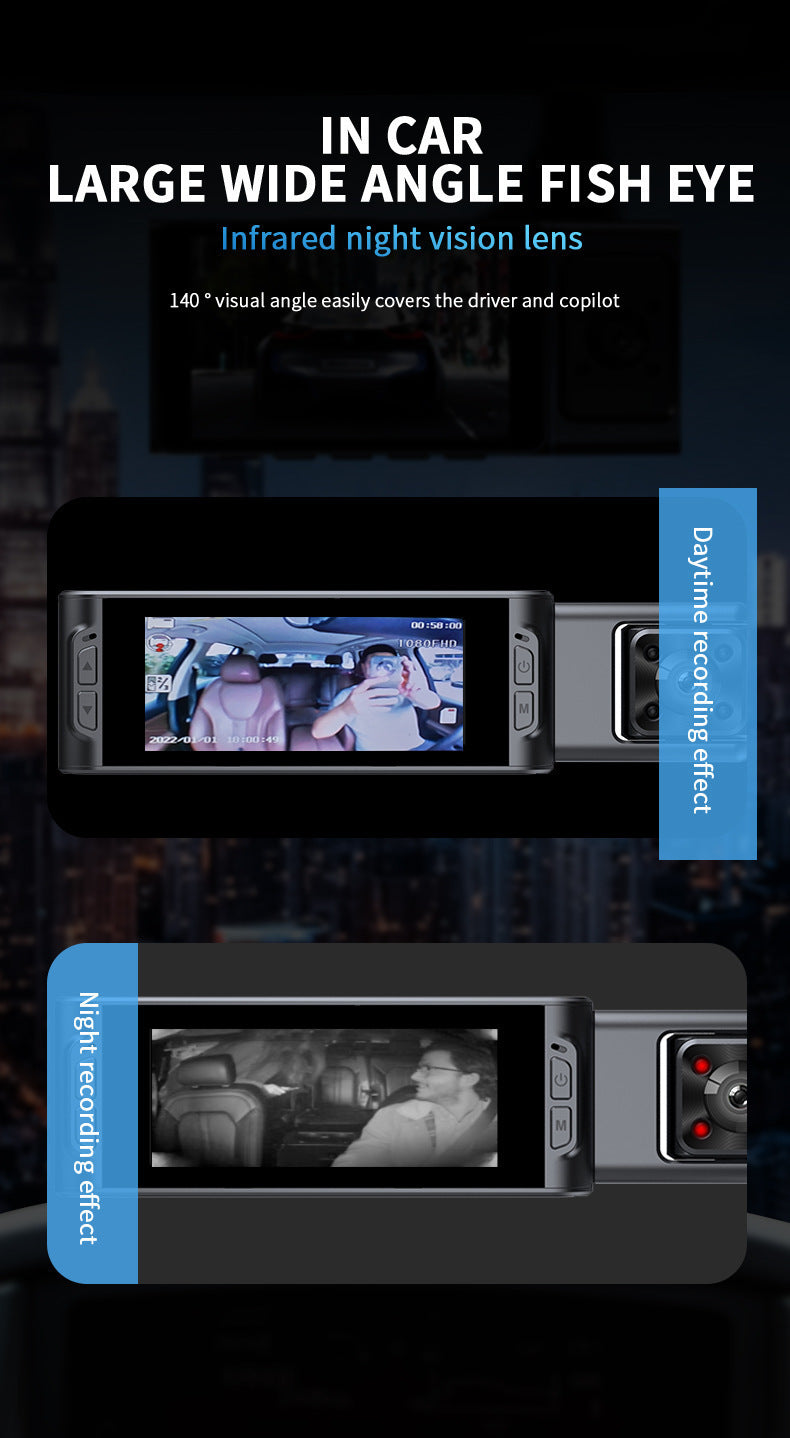 S181080P Three-lens driving recorder with high-definition ultra-wide-angle night vision WiFi Vehicle Front Dash Cam