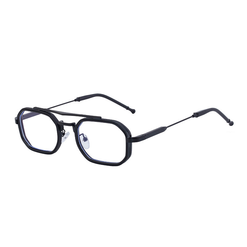 2025New Small Frame Glasses Men Double Beam retro Sunglasses Men's High Sense Full Frame Sunscreen Sunglasses shades