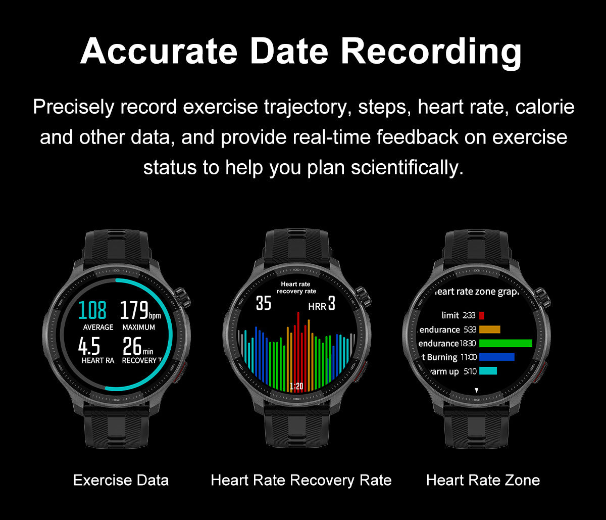 DTG6Smart Watch Bluetooth Call Heart Rate Pedometer Sleep Depth Waterproof GPS Offline Navigation Three-Proof Sports