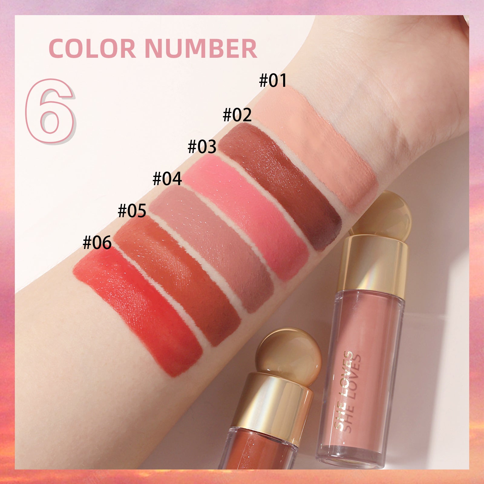 Makeup sheloves Liquid Blush Multi-Color Matte Sunburn Long-Lasting Easy to Apply Lip and Cheek Multi-Use Blush Cream
