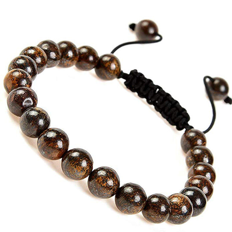 AliExpress Natural Tiger Eye Stone Bracelet Agate Couple Woven Bracelet Peacock Stone Woven Bracelet