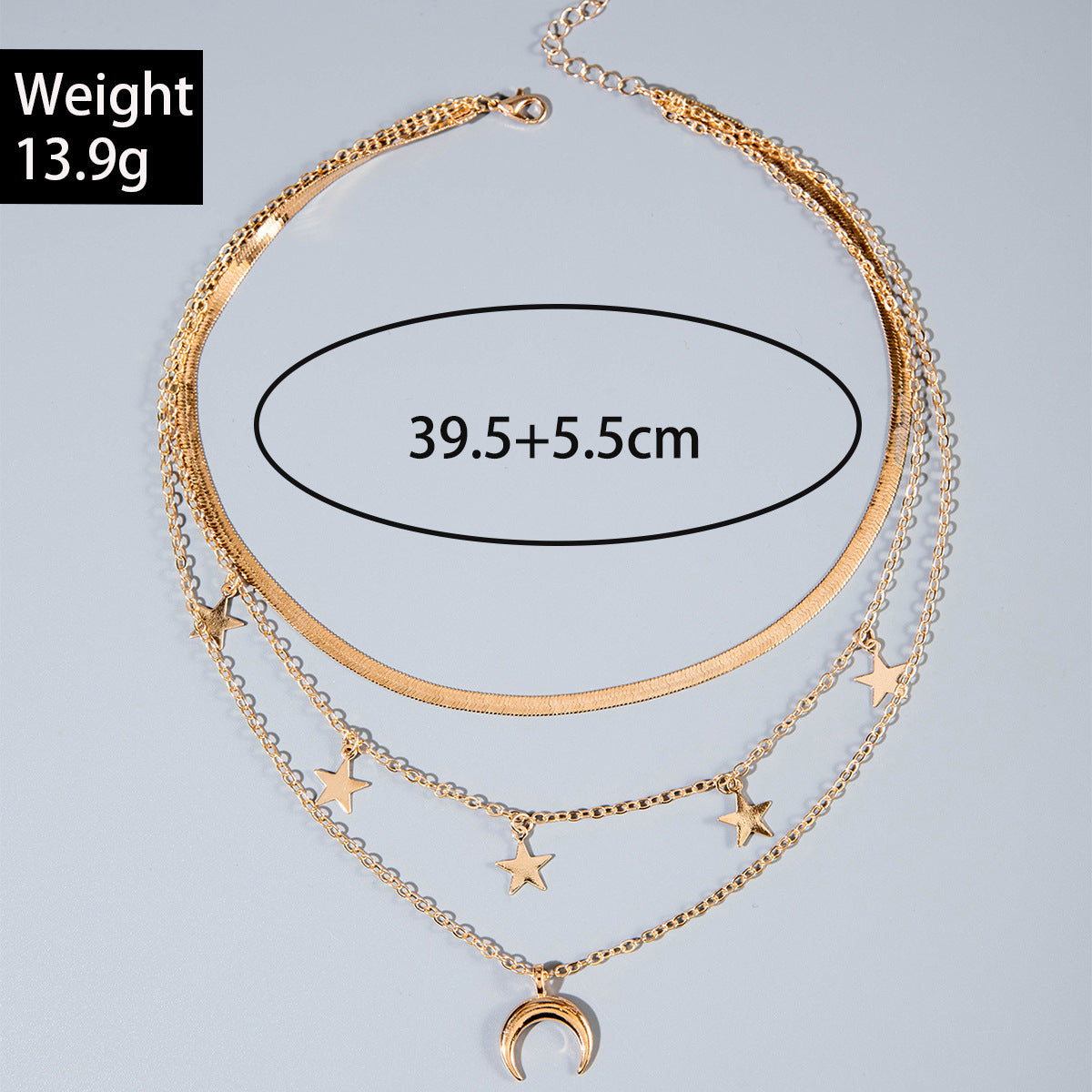 Geometric Star Tassel Chain Necklace Versatile Metal Style Sexy Multi-layer Stacking Y Type Necklace