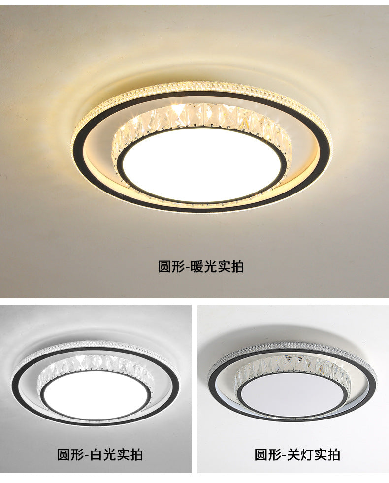 Wholesale Large Living Room Lamp2025New Year's Light Luxury Crystal led Ceiling lamp simple modern elegant bedroom lighting fixture