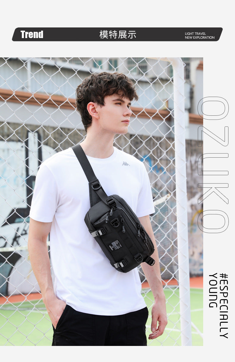 Men's Waist Bag Trendy Brand Crossbody Bag High-end Chest Bag Multi-functional Outdoor Portable Waterproof Men's Shoulder Bag
