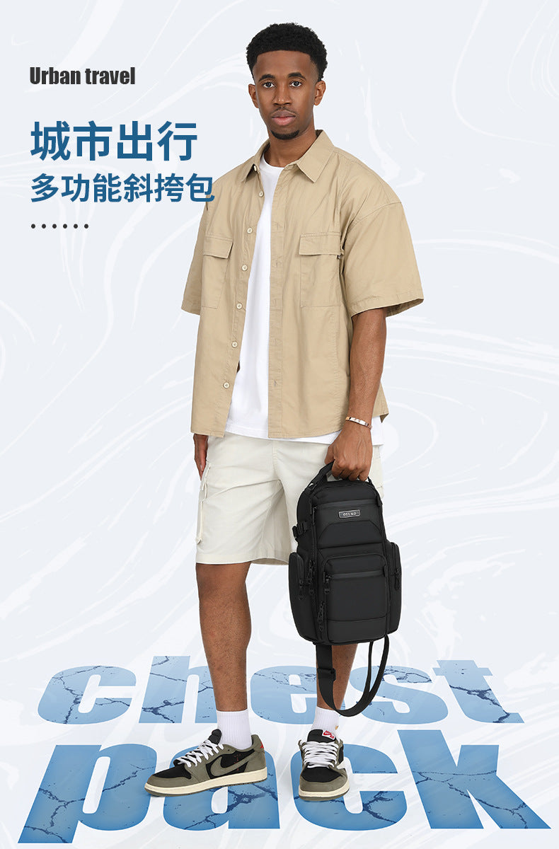 Trendy Men's Chest Bag Crossbody Bag Lightweight Multifunctional Waterproof Travel Portable Sling Bag Casual Men's Bag High-end Feel