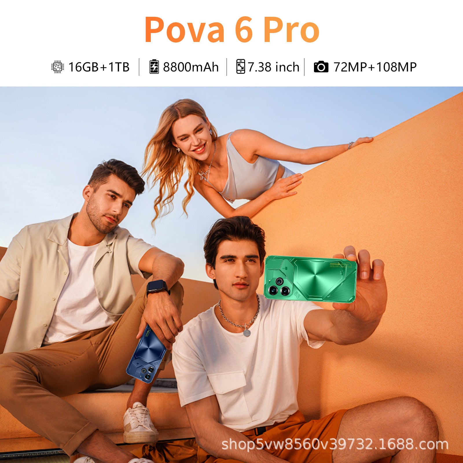Hot-selling Phone Pova6 Pro Android Large Screen In Stock16+1T smartphone factory price(Popular)