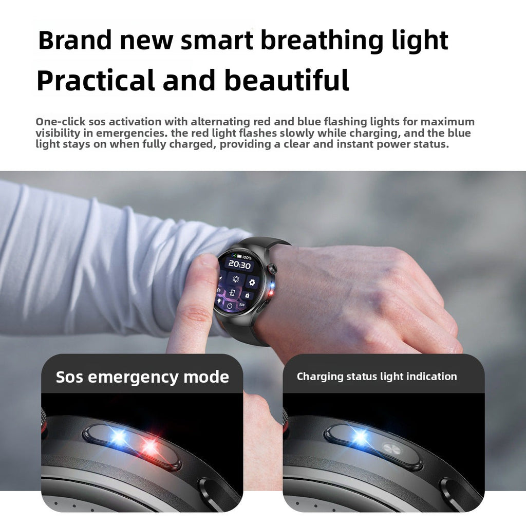 Watch5Smart Watch1.52inch Bluetooth Call Heart Rate Pedometer Sleep Monitor Waterproof Shockproof Dustproof Sports Flashlight