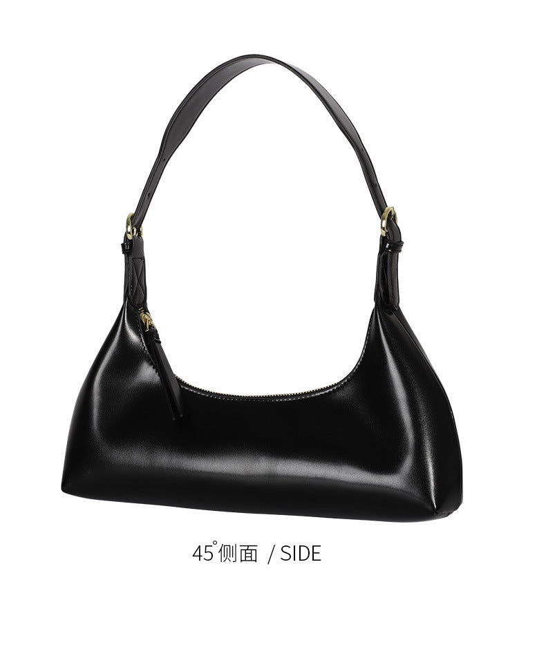 Factory2024New Fashion Retro Soft Leather Underarm Bag Niche Design Simple Single Shoulder Commuter Bag