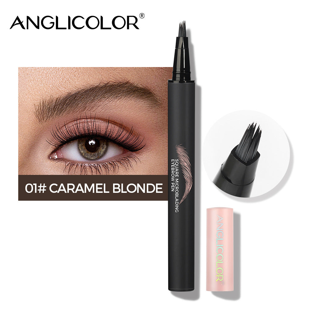 Four-Prong Eyebrow Pencil Wild Eyebrow Waterproof Smudge-Proof Four-Claw Split Liquid Eyebrow Pencil