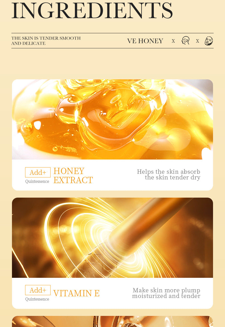 BIOAOUA Vitamin E Honey Mask Hydrating Moisturizing Repair Brightening Mask Wholesale 10 Pieces