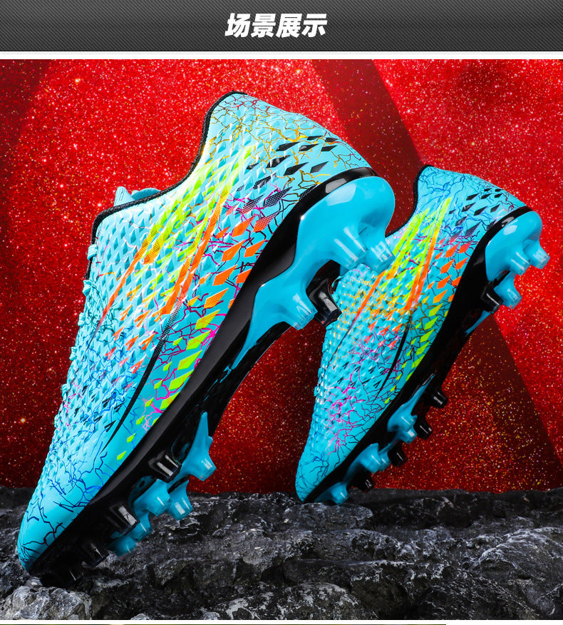 New professional football shoes for men and women AG Long Spike Colorful Multi-Color Youth Student Grass Competition Training Shoes