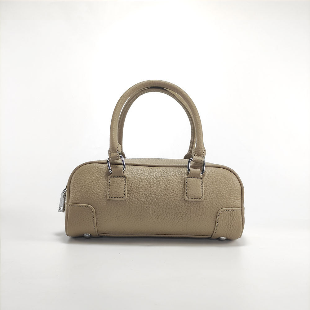 Niche Genuine Leather Women's Boston Handbag2025New Simple Fresh Pillow Bag Versatile Shoulder Crossbody Bag