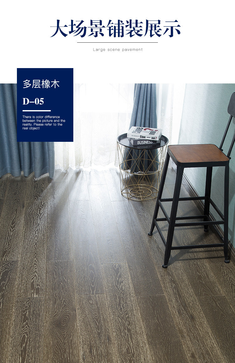 In stock wholesale Door-to-Door Installation Oak Multi-layer Small Knot Locking Solid Wood Flooring Eco-friendly Underfloor Heating Composite Flooring