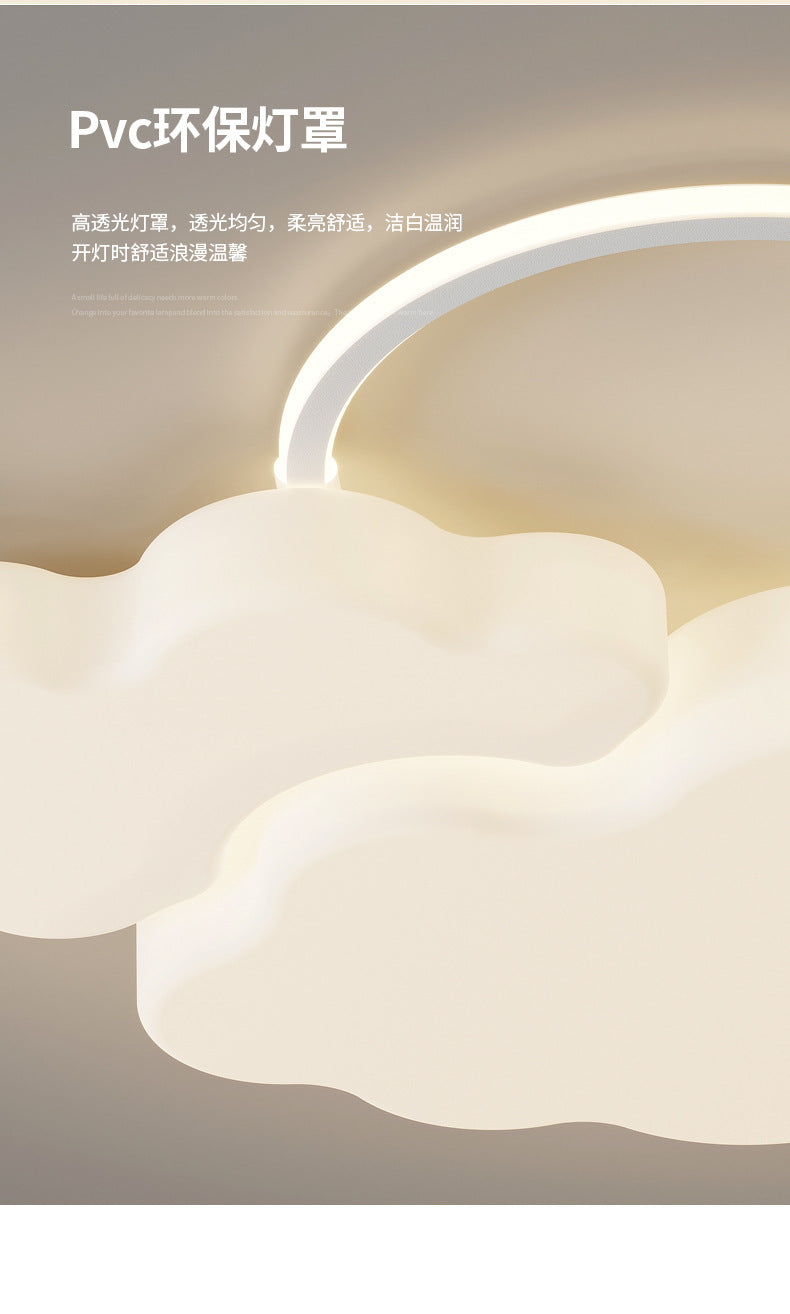 Full Spectrum Living Room Lamp Simple Modern Zhongshan Lighting Elegant Cream Style High-End Cloud Ceiling Lamp Set