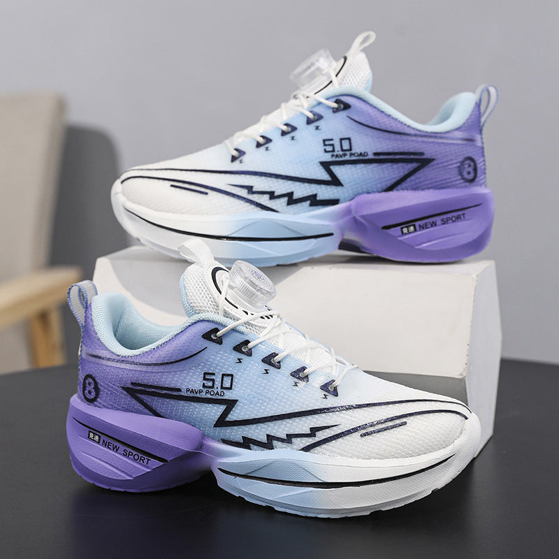 2025Summer New Boys' Shoes for Older Children Lightweight Shock-Absorbing Sports Shoes Mesh Breathable Professional Racing Running Shoes