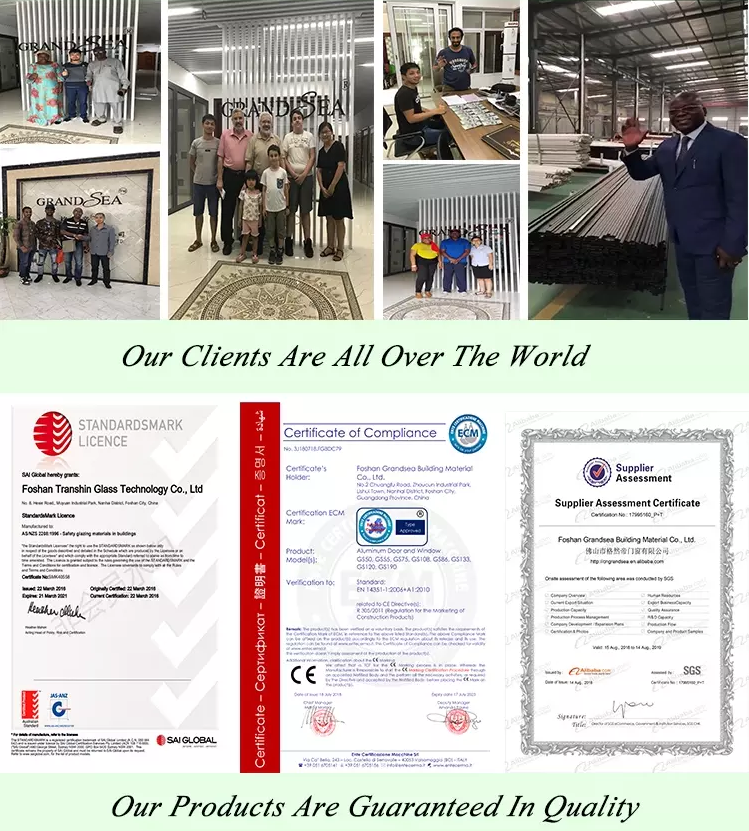 Luxury Design Interior Hotel square Shower Glass Aluminum Door