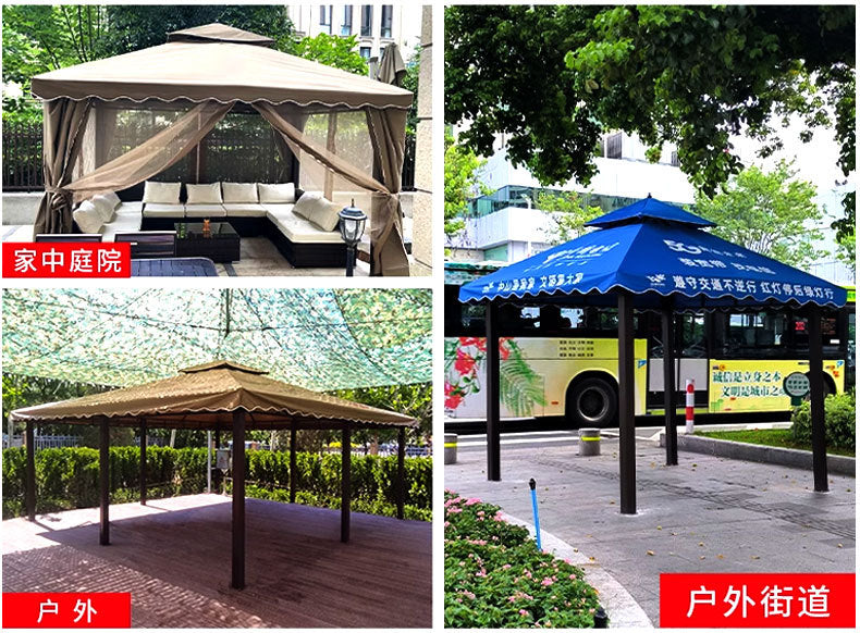 Outdoor Sunshade Canopy Rain Shelter Courtyard Garden Villa Four-legged Pavilion Advertising Event Large Roman Tent Umbrella Wholesale