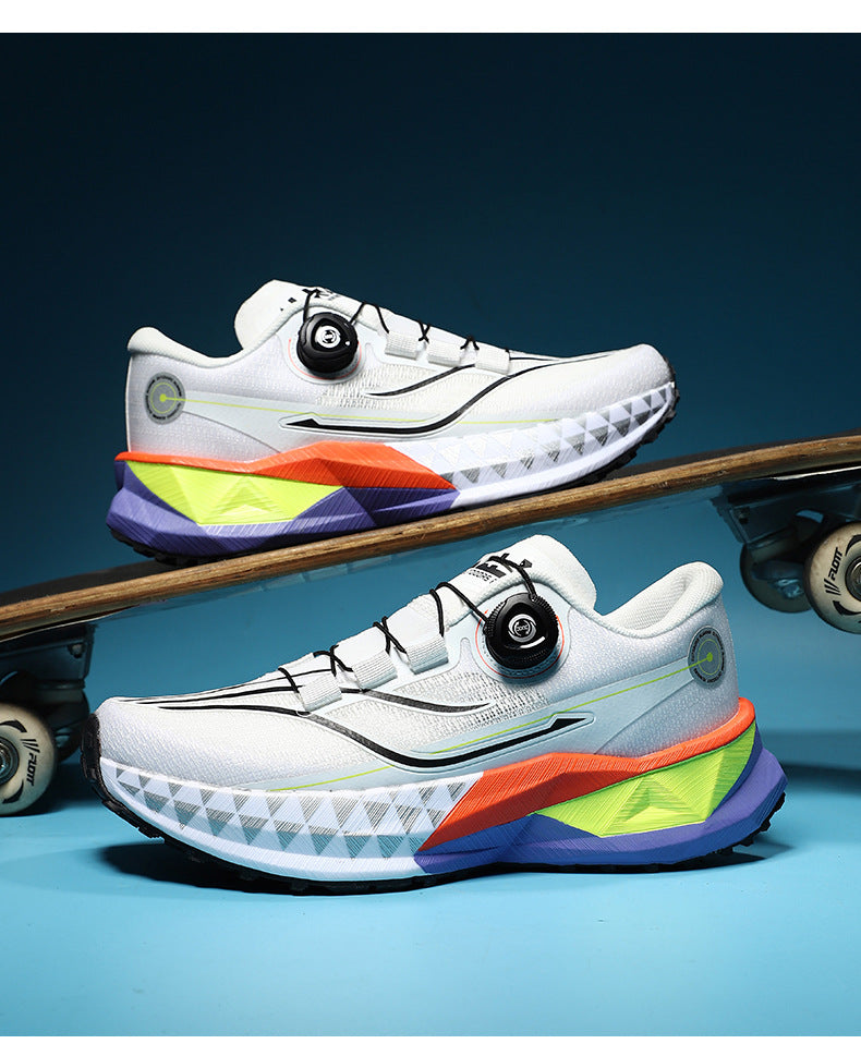 Full Palm Carbon Plate Sports Running Shoes Double Layer Popcorn Outdoor Trail Running Shoes Marathon Men's and Women's Shoes