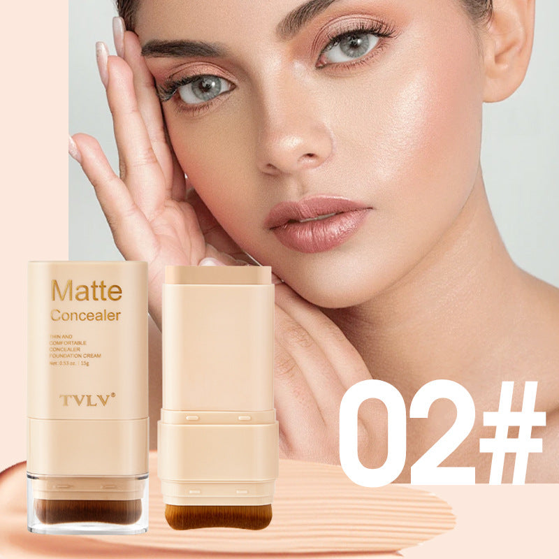 TK Specialized Flawless Dual-Head Eraser Foundation Stick Water Glossy Skin Concealer Long-Lasting with Brush Head Hydrating Makeup Remover