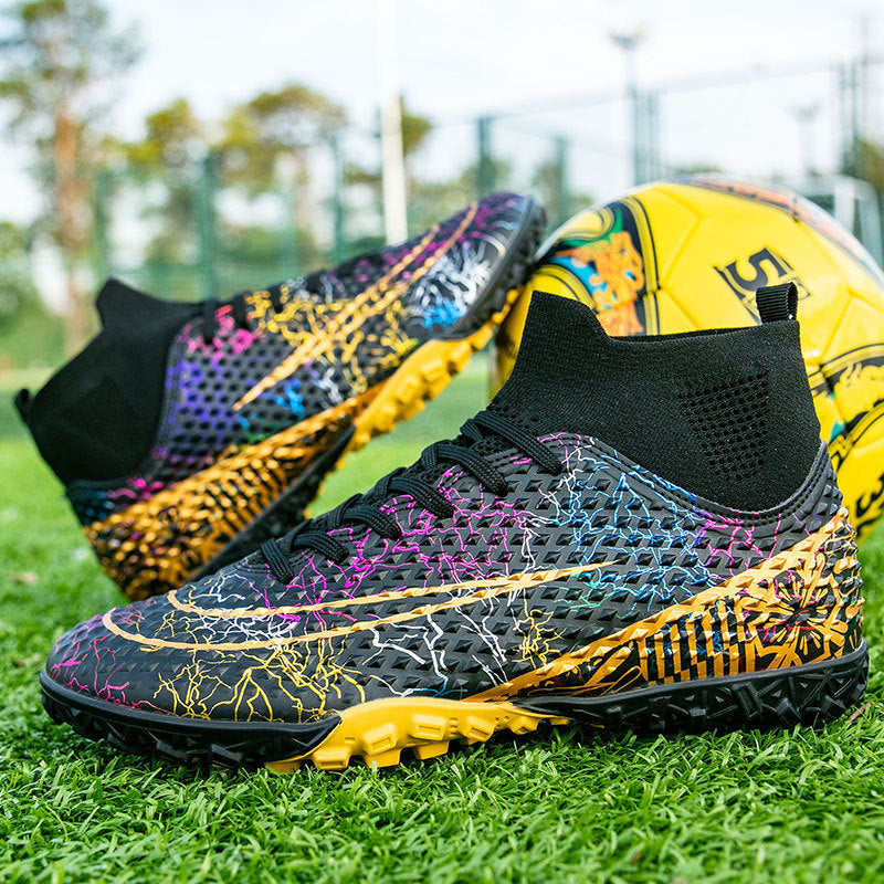 New high-top soccer shoes for men and women AG Spike TF Broken Nail Youth Student Grassland Competition Training Shoes