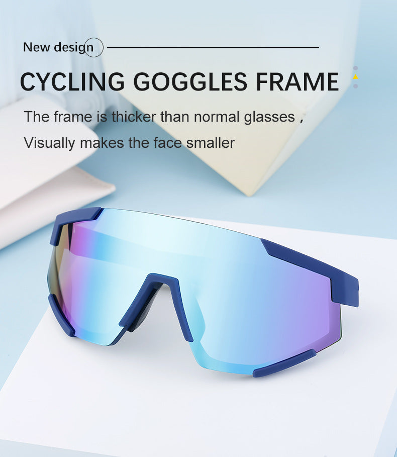 New Cycling Goggles for Women, UV Protection, One-Piece Large Frame Sunglasses, Outdoor Sports Colorful Integrated Sunglasses