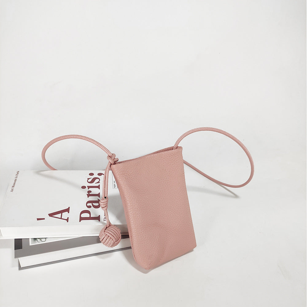 Mini Genuine Leather Phone Bag for Women togo Top Grain Leather Small Square Bag2025New Fashion Simple Versatile Crossbody Bag