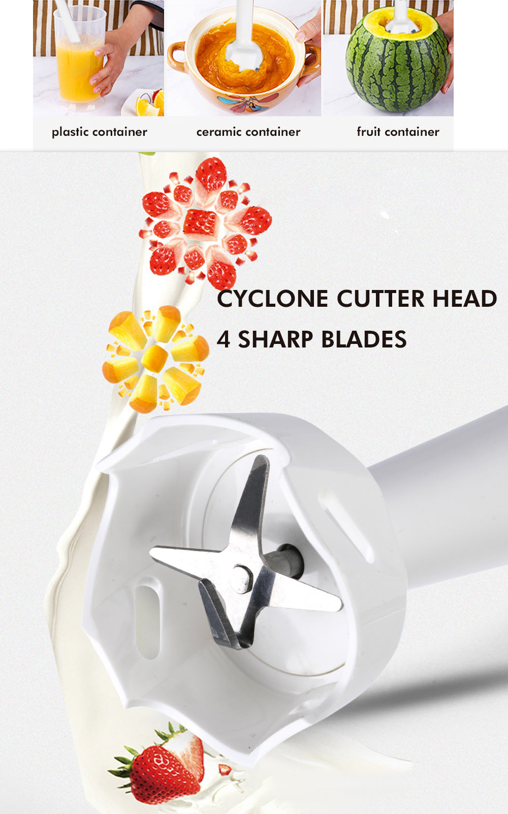 European Standard Fruit Juicer Food Processor Kitchen Small Appliance Multifunctional Electric Mixer Single Stick