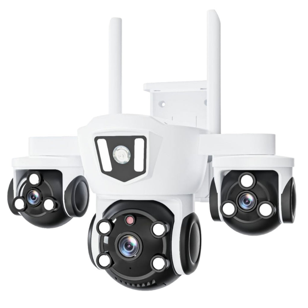 New True Four Eyes WIFI Solar surveillance camera with three-screen monitoring5MP Remote Panoramic Camera