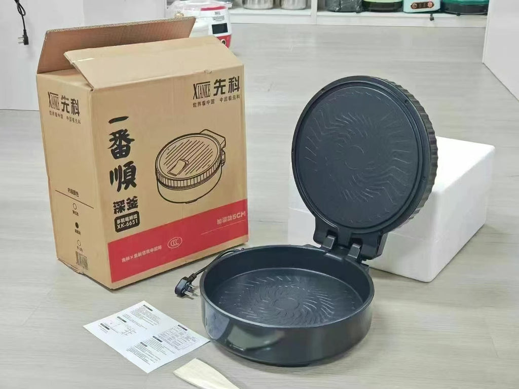 Electric Griddle Wanlida High Quality40CM Household Suspended Pancake Machine Double-sided Heating Multi-functional Pancake Machine