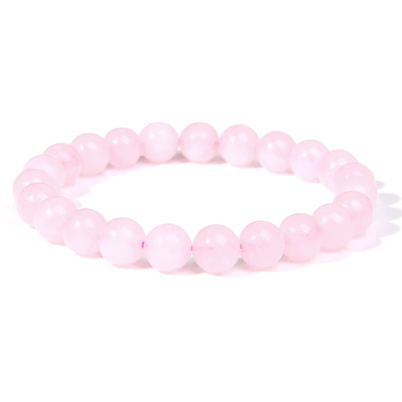 Natural Stone Tiger Eye Spacer Bracelet for Women8mm Beaded Colorful Bracelet Single Loop Elastic Pink Quartz Malachite Bracelet