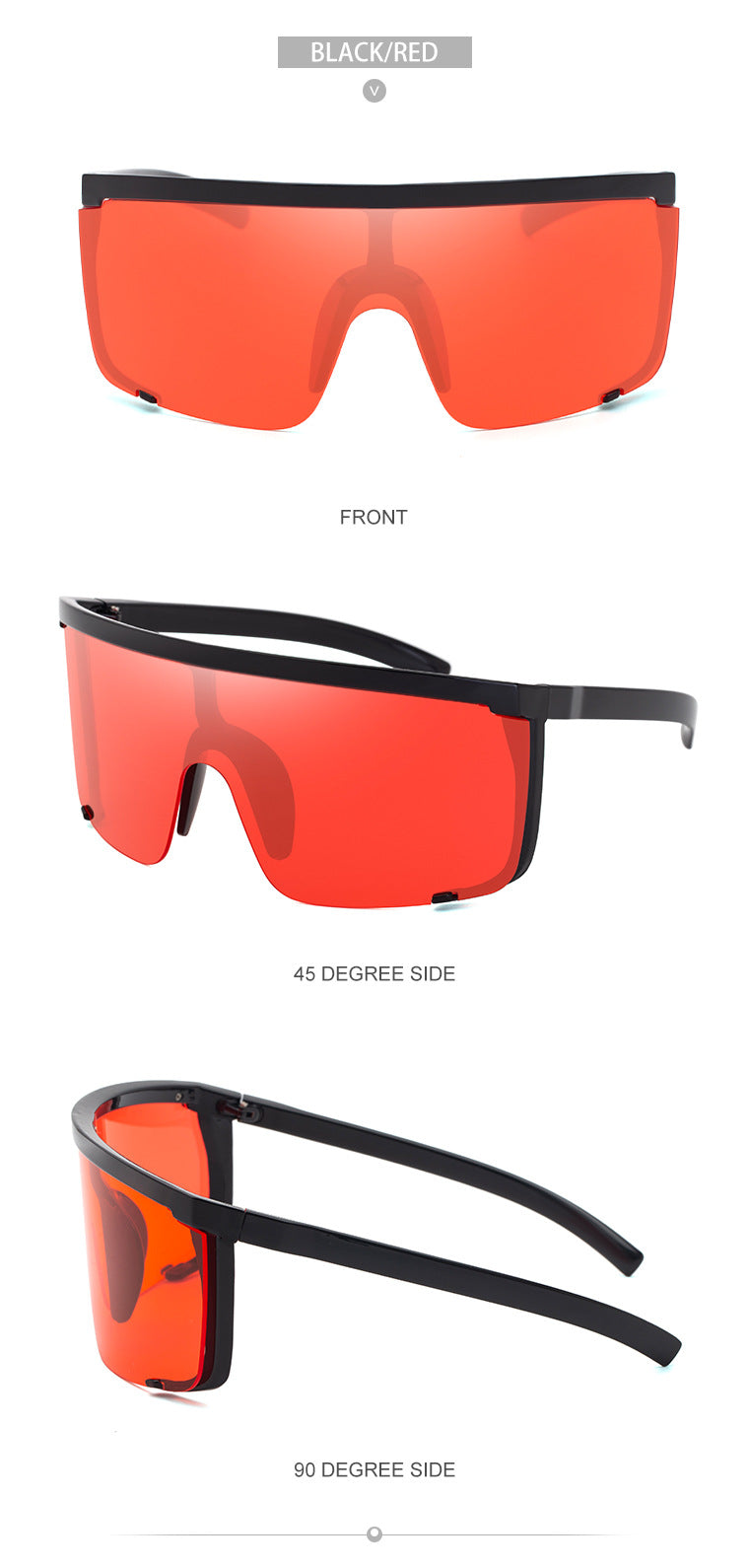 Colorful Cycling Sports Sunglasses for Men17183One-piece Windproof Frame Sunglasses for Men Trendy Sun Protection Glasses