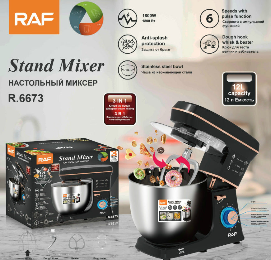 Chef Machine Fully Automatic Dough Mixer Kneading Stirring Milk Cap Egg Beater Desktop Commercial Small Multi-Functional5.5L