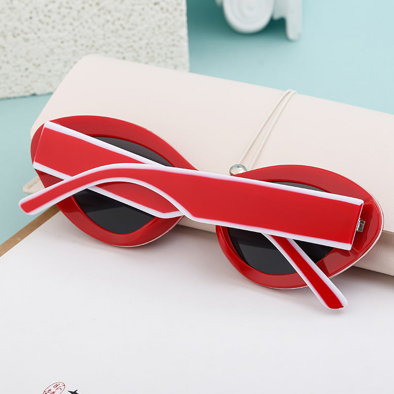 New Wide Mirror Leg Cat Eye Sunglasses for Women, European and American Fashion, High-End Feel Sunglasses sunglasses