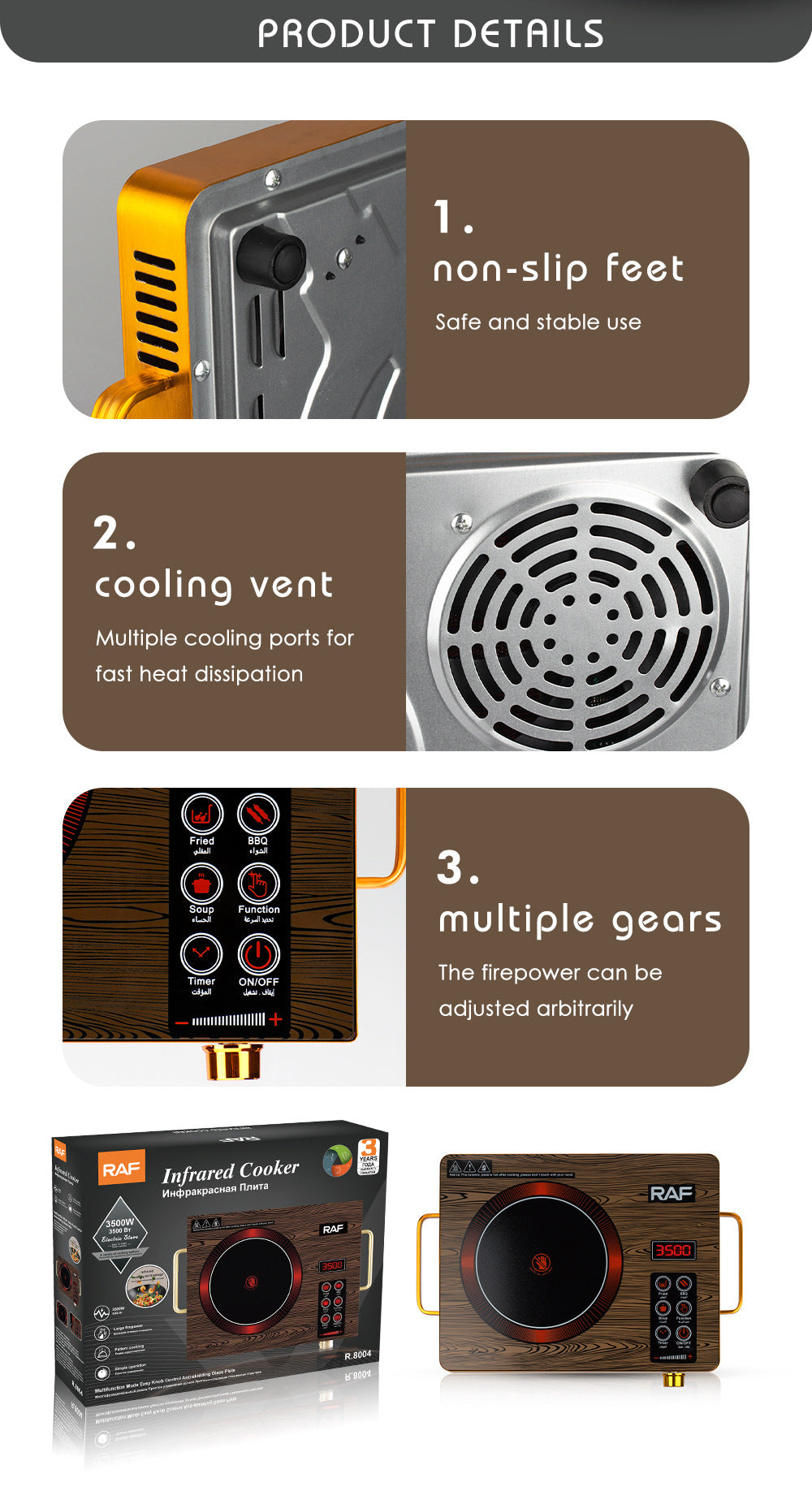 European-style Household High-power Intelligent Electric Ceramic Stove Multifunctional Stir-Fry Light Wave Energy-Saving Induction Cooker3500W