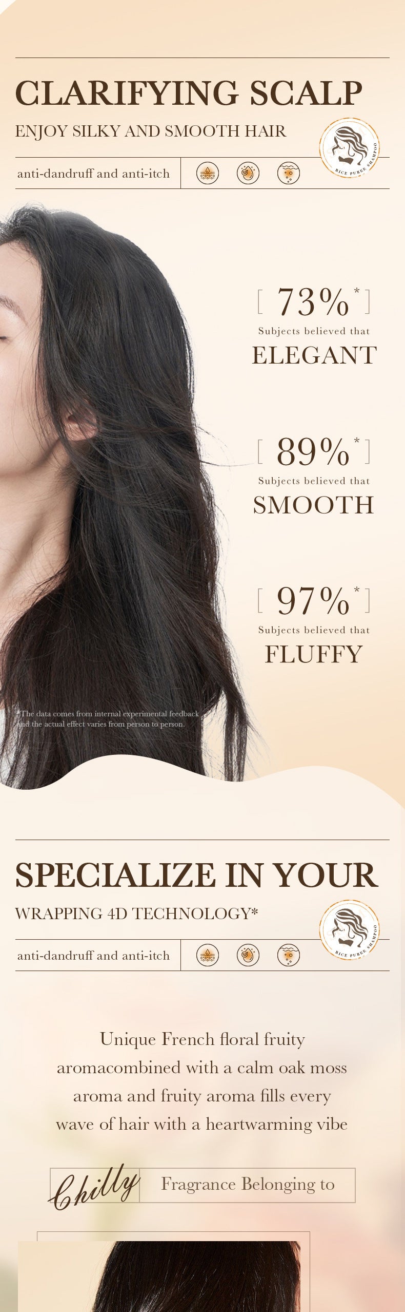 BIOAOUA Rice Puree Shampoo Anti-Dandruff Oil Control Volumizing Long-Lasting Fragrance Hair Wash Foreign Trade