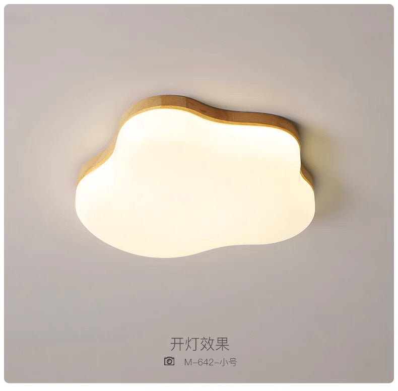 Natural Wood Cream Style Living Room Lamp2025New Stylish Internet Celebrity Cloud Full Spectrum Eye Protection Ceiling Light Zhongshan Lighting